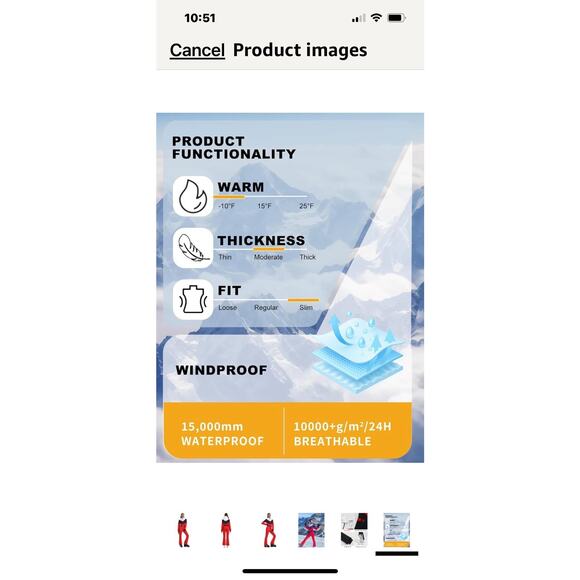 NEW Gsou Snow Ski Winter Snowboard Hooded Jumpsuit Waterproof Size XS - Picture 6 of 15